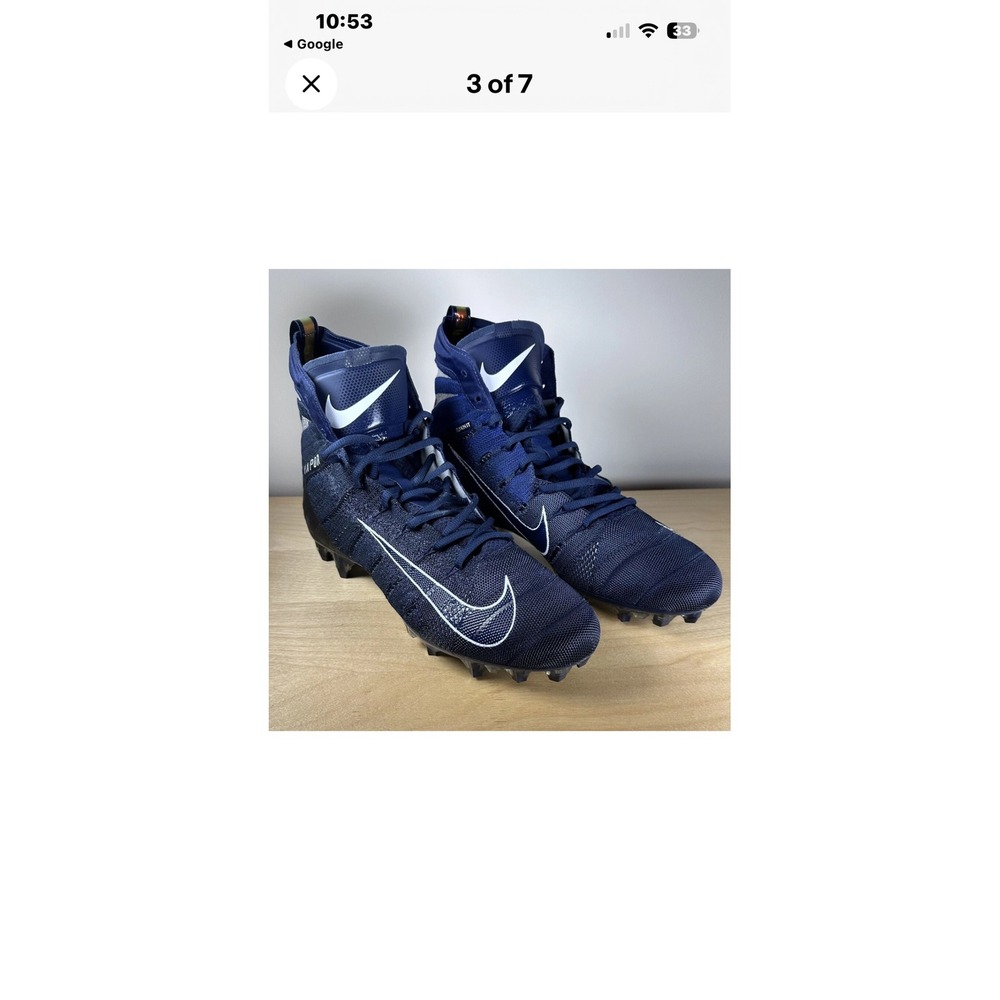 Nike Vapor Edge Pro 360 Mens Football‎ Cleats Navy White Size 13